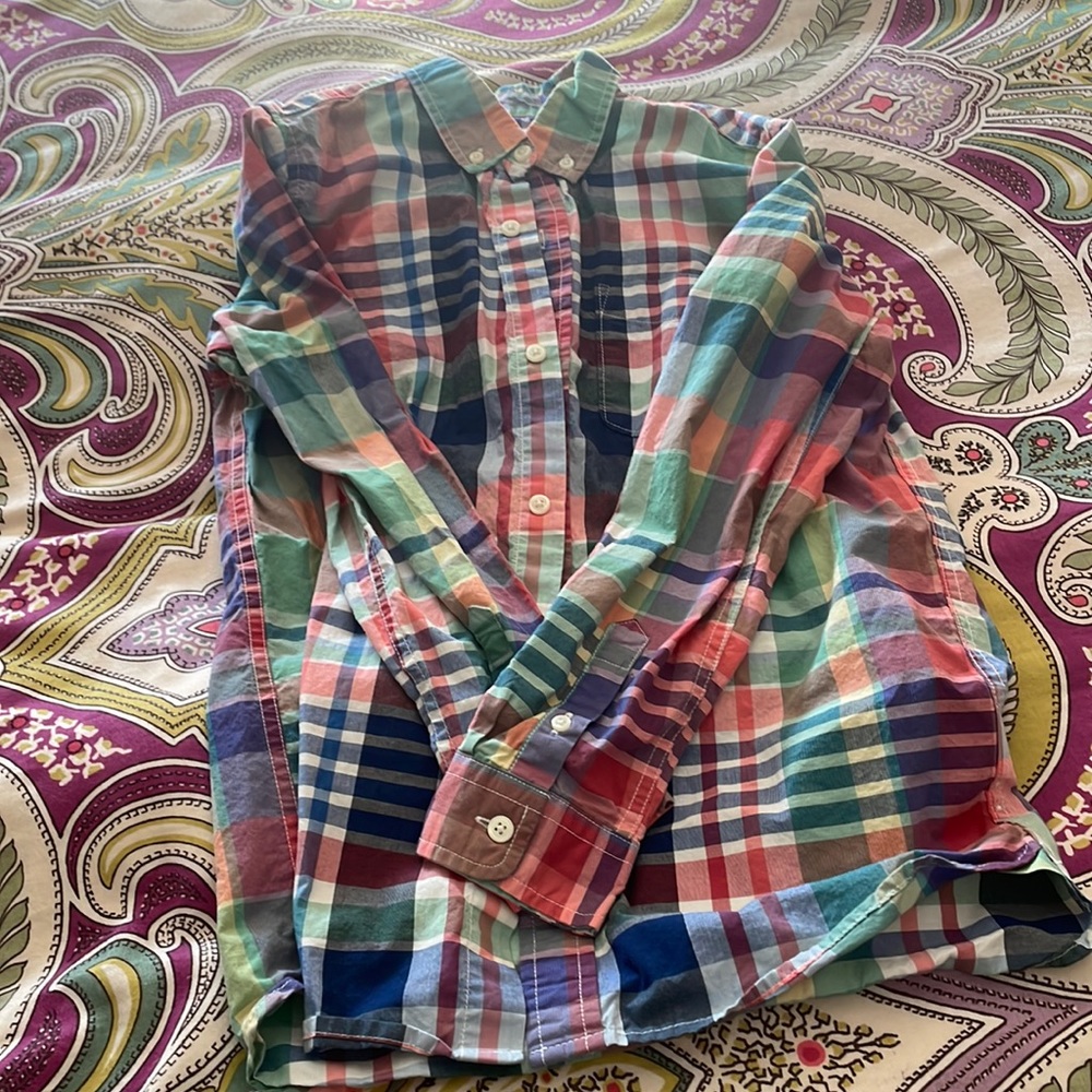 Boys size 12 Gap button up. Plaid
